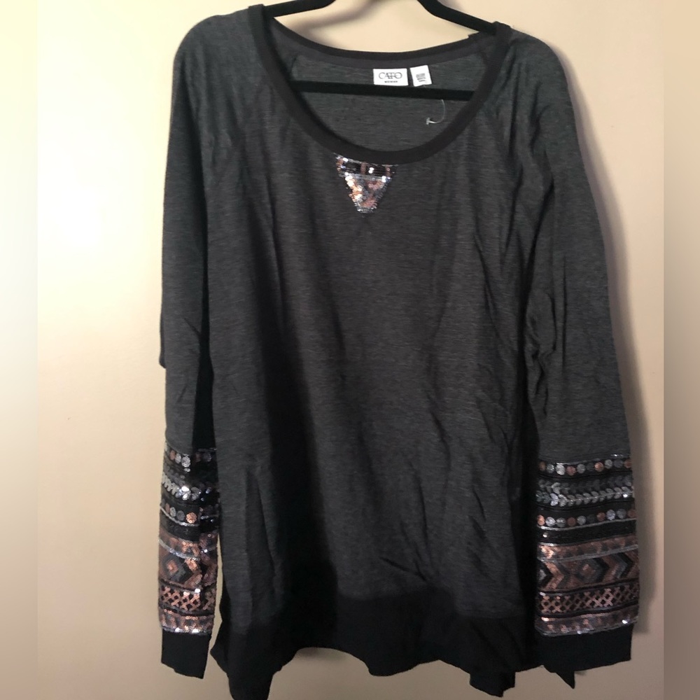 Cato sequined sleeved top